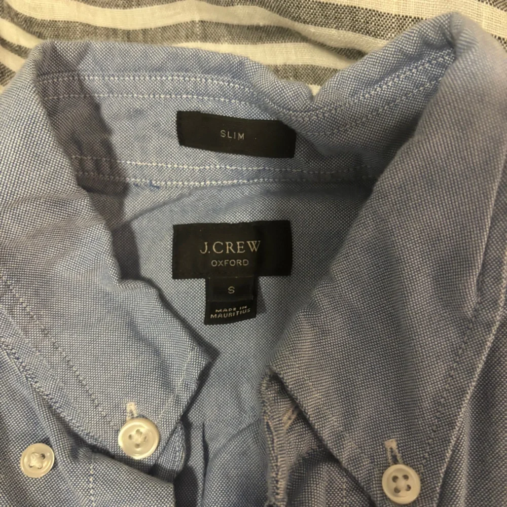 J. Crew slim oxford button down shirt collared long sleeve light blue cotton